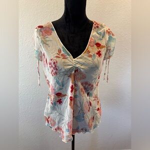 Monroe & Main Floral V-Neck Camisole - Cream and Red